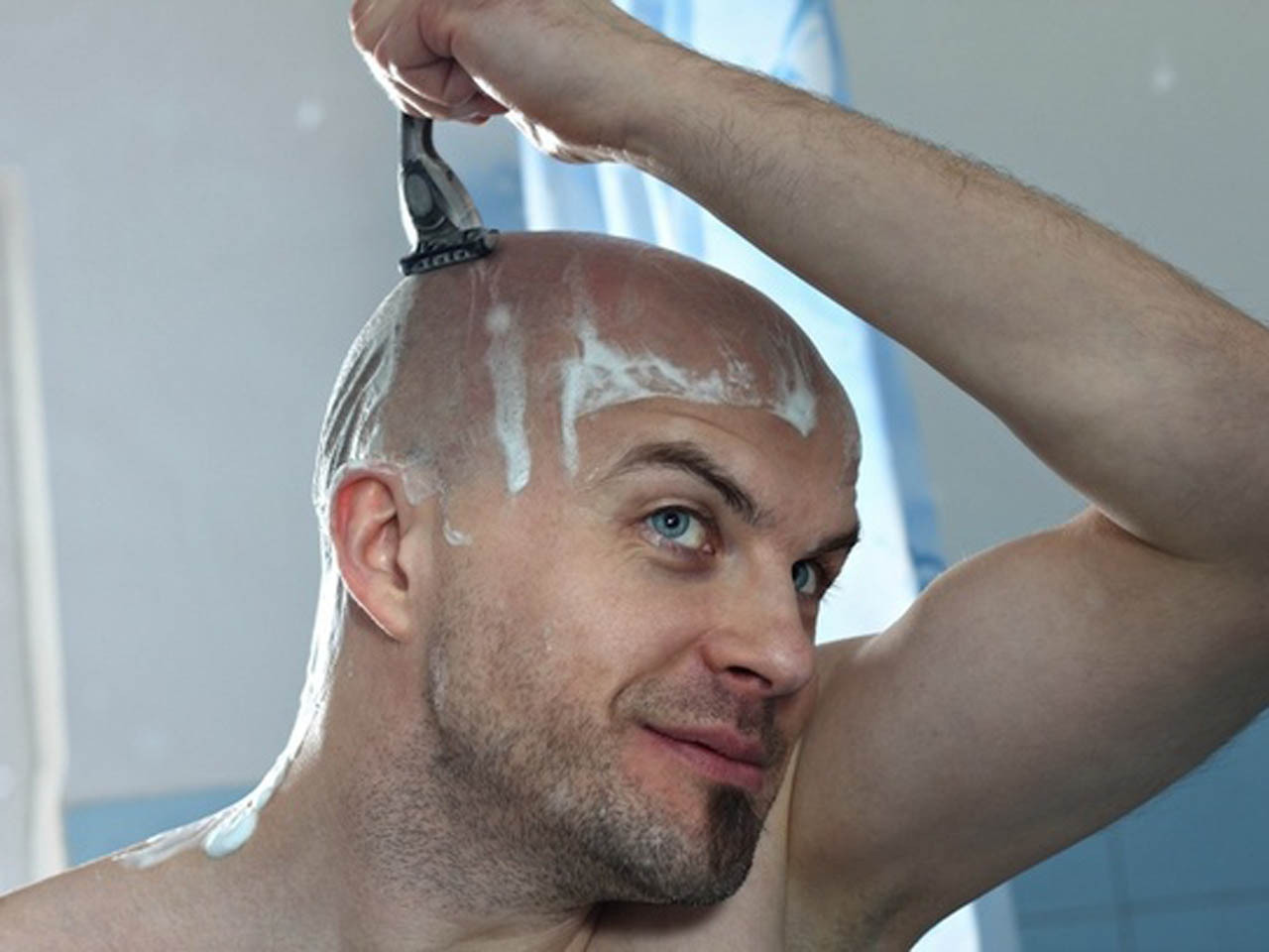 Bald men facial hair