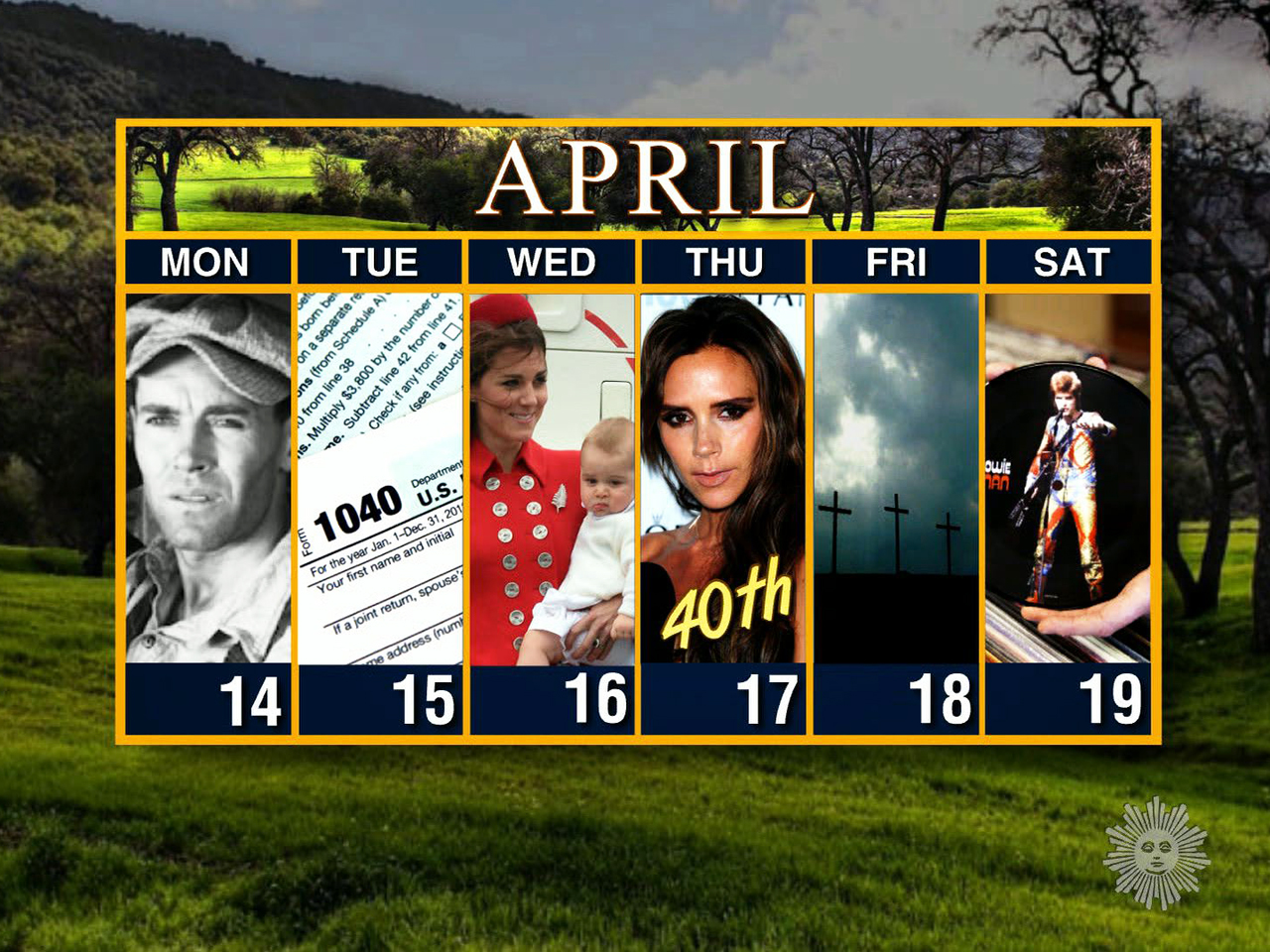 Calendar: Week of April 14 CBS News