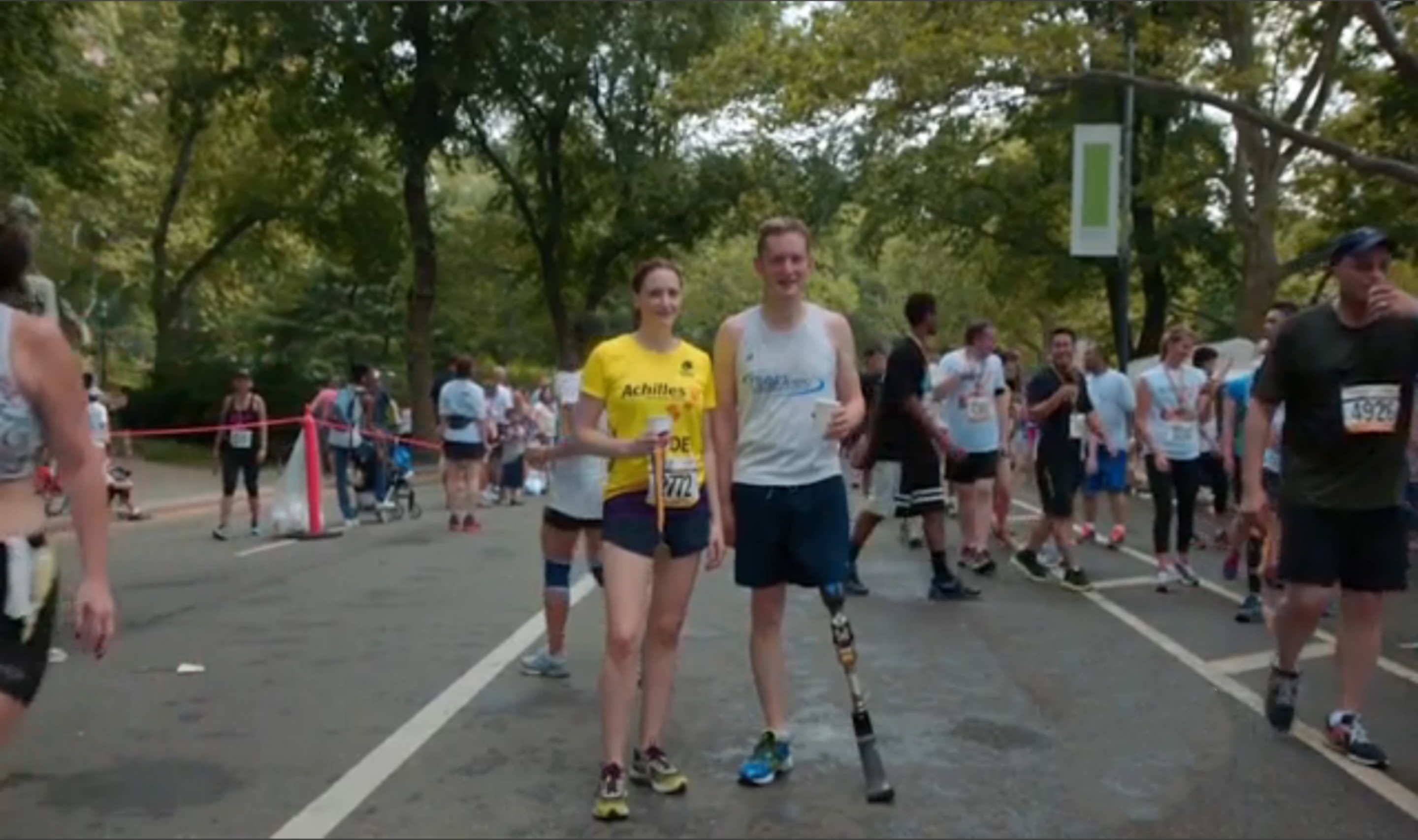 Disabled runners and volunteers team up for NYC Marathon CBS News