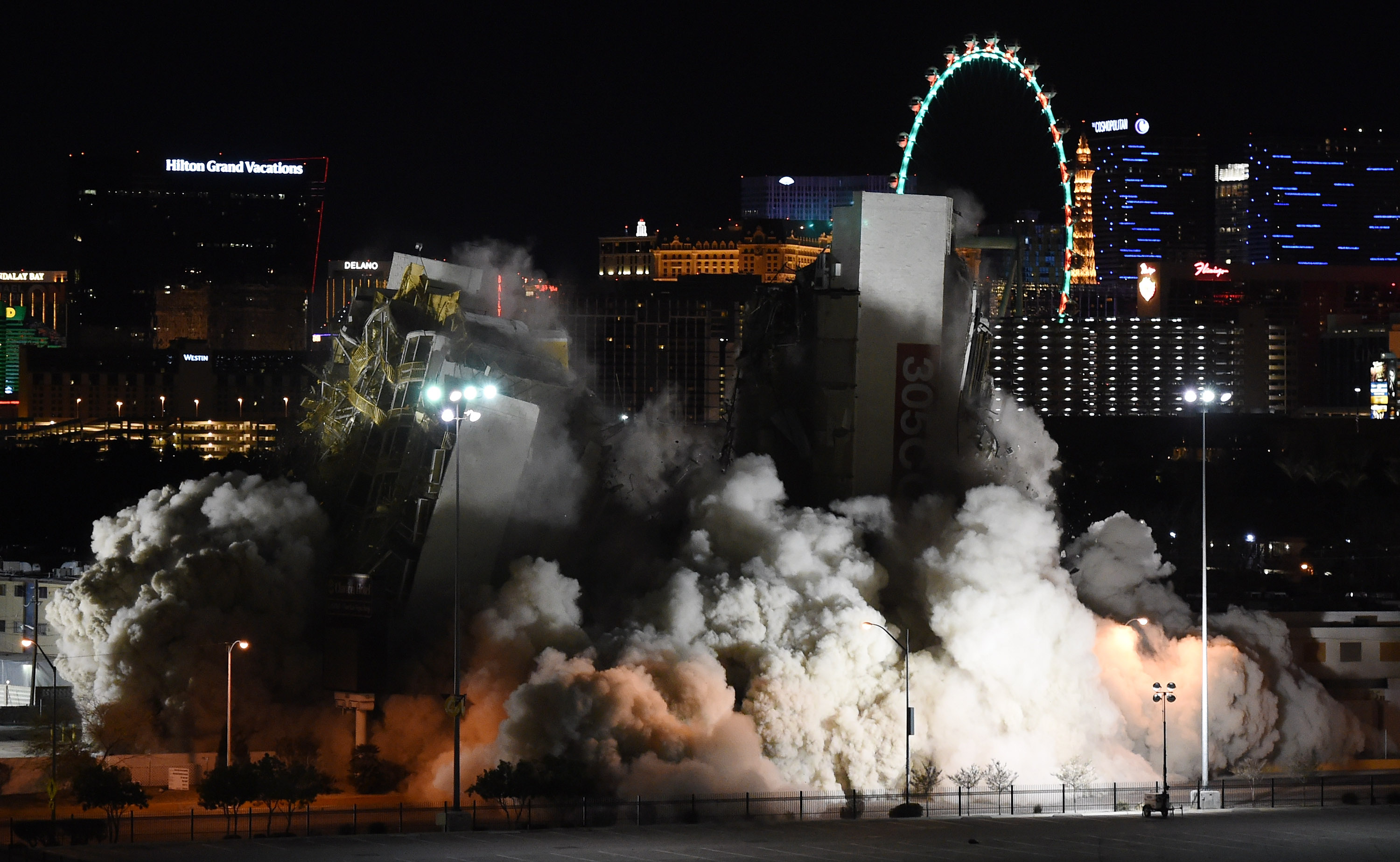 Clarion Casino dramatically demolished Las Vegas casino imploded