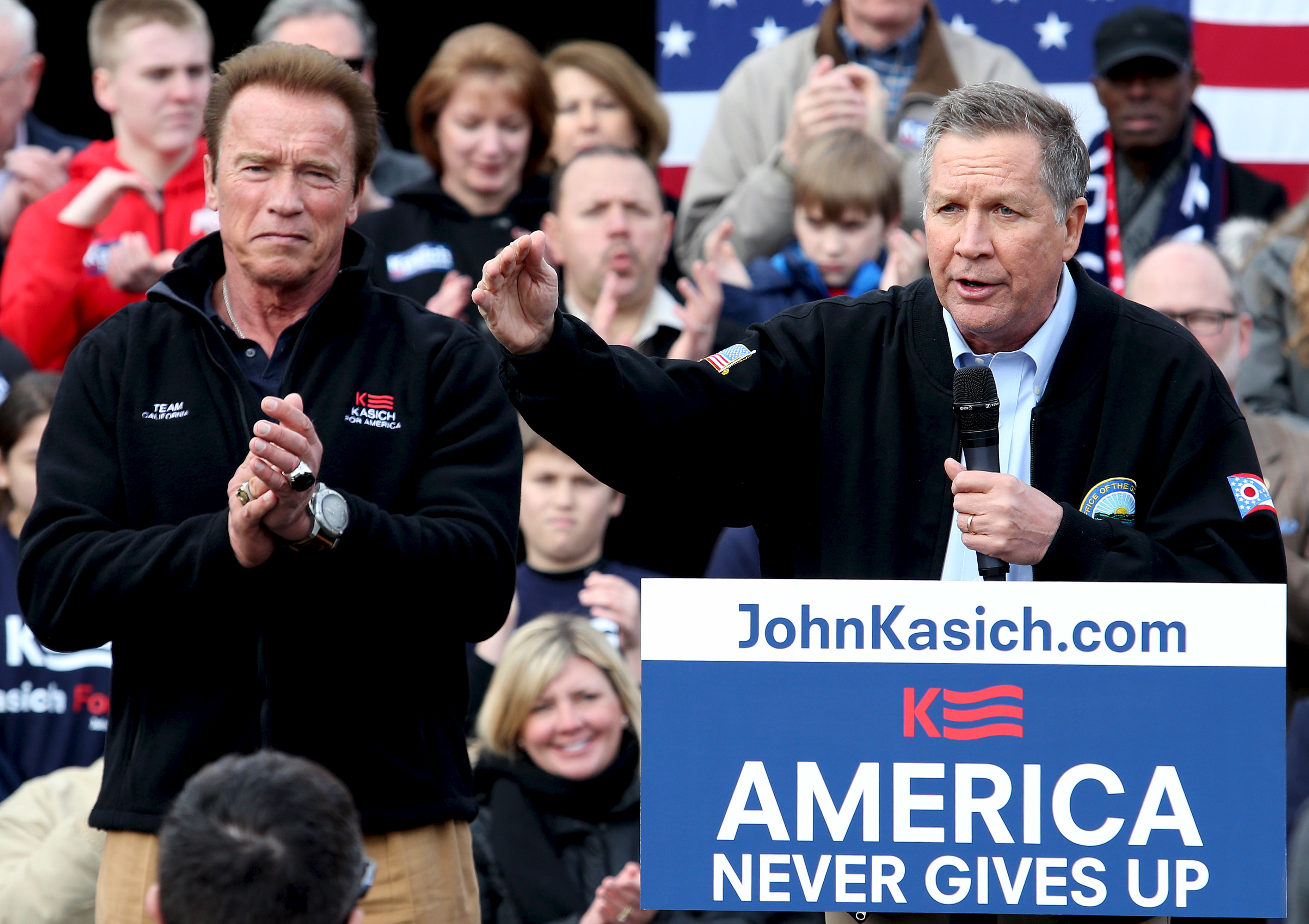 Arnold Schwarzenegger Endorses John Kasich For President Again - CBS News