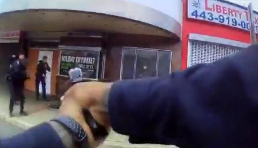 Baltimore police release first body camera video from officer-involved