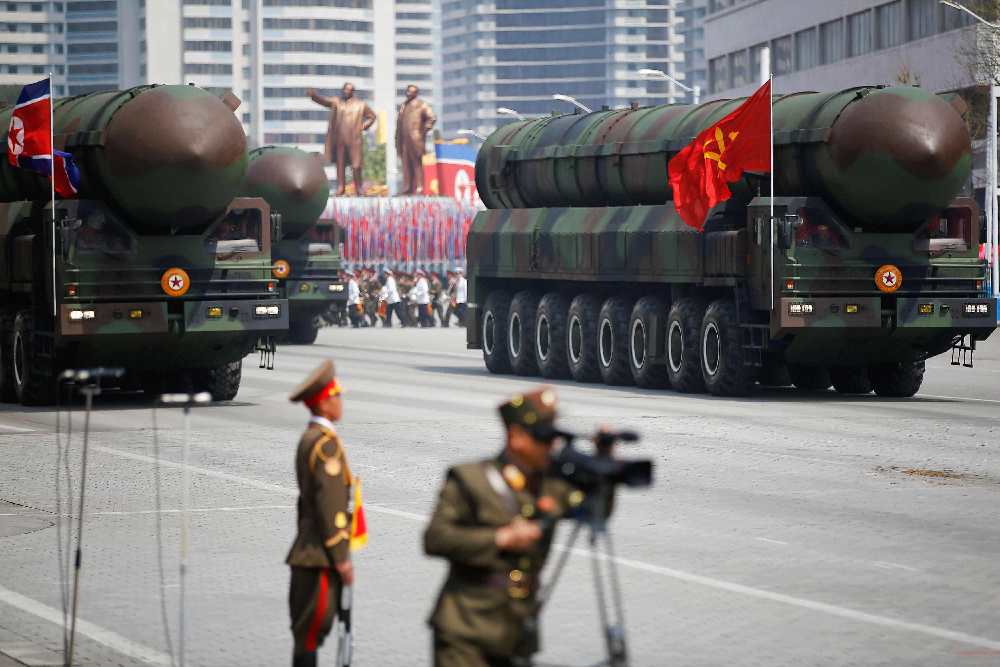 North Korea Rolls Out New Missiles During Huge Military Parade Cbs News