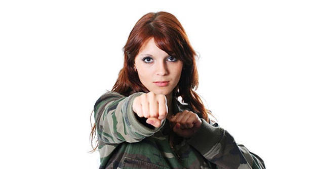 army, generic, soldier, woman, punch
