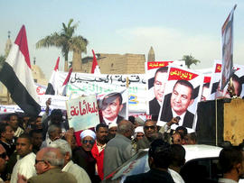 Pro-Mubarak demonstrators