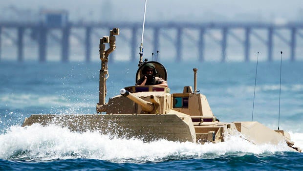 A prototype of a Marine Expeditionary Fighting Vehicle