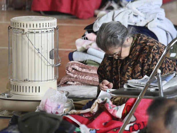 Elderly Japanese earthquake refugee