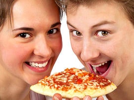 eat, food, pizza, couple, nutrition, stock, 4x3