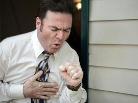coughing man