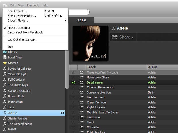 Spotify private listening