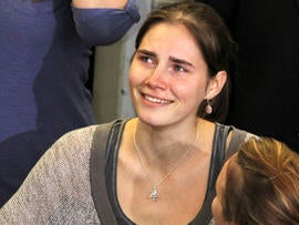Amanda Knox at Seattle-Tacoma International Airport Oct. 4, 2011, in Seattle.