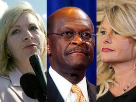 Karen Kraushaar, Herman Cain and Sharon Bialek