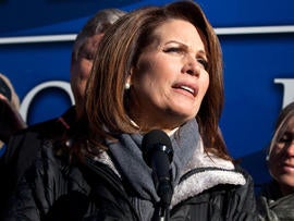 Rep. Michelle Bachmann, R-Minn., speaks to reporters Jan. 2, 2012, in West Des Moines, Iowa.