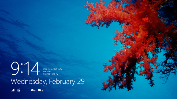 The lockscreen has been enabled to surface content from your apps, including unread emails and calendar appointments.