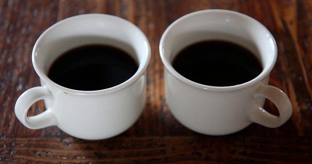 Two Coffee Cups With Coffee Two Coffee Cups With Coffee