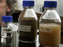Pot ale, draff and butanol