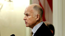 Gov. Jerry Brown gives his State of the State address at the Capitol in Sacramento, Calif., Thursday, Jan. 23, 2013.