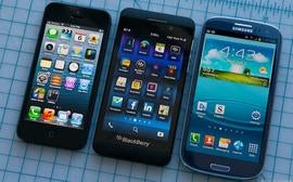 Blackberry Z10, Samsung Galaxy S3, iPhone 5
