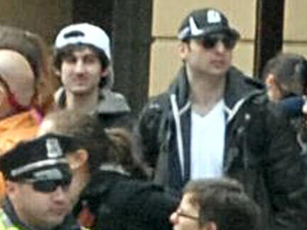 "Suspect 1" and "Suspect 2" in the Boston Marathon bombings, as identified by the FBI