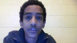 Robel Phillipos talks in a YouTube video uploaded in 2012 for a class project. Phillipos is one of three college students being held by police for hiding evidence in the Boston bombing case.