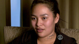 Latishia Sanchez's tattoo has painful memories, but she's finally getting it removed with the help of tattoo removal specialist Dawn Maestas