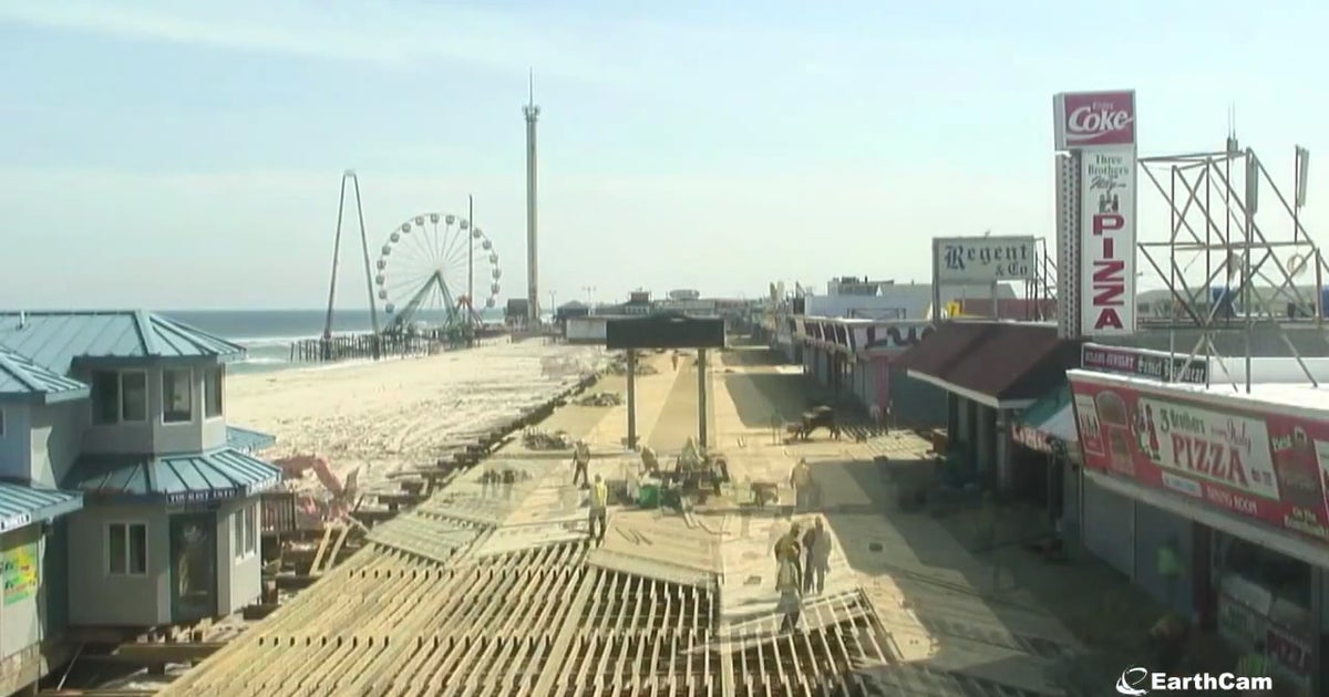 Time Lapse Seaside Heights boardwalk rebuilding Videos CBS News