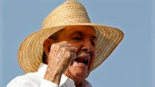 Cuba's president, Raul Castro, attends a May Day parade in Havana May 1, 2014.