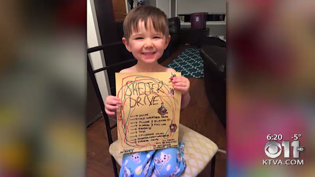 3-year-old sobs over plight of Anchorage's homeless - CBS News