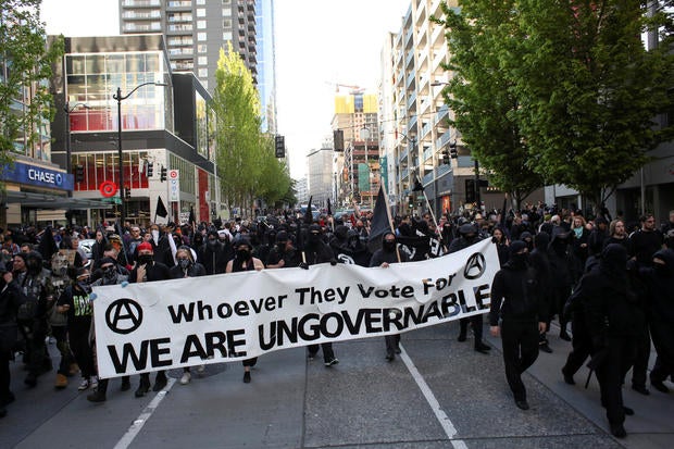 Seattle May Day march turns violent - CBS News