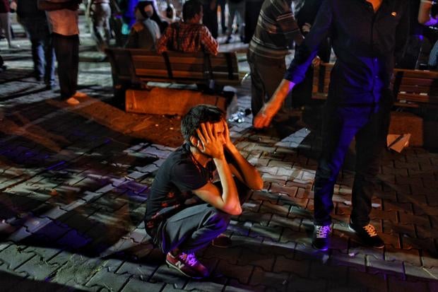 Relative of victim of June 28, 2016 attack in Ataturk Airport waits outside Bakirkoy Sadi Konuk Hospital in early hours of June 29, 2016 in Istanbul, Turkey