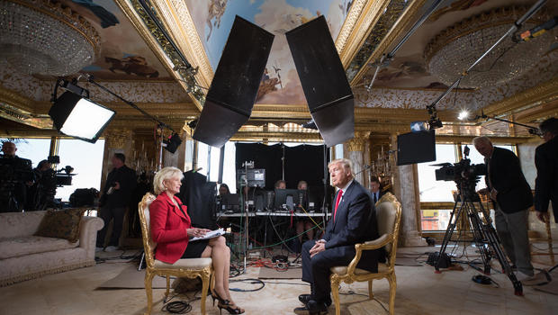 Production shots from Trump's interview with 60 Minutes