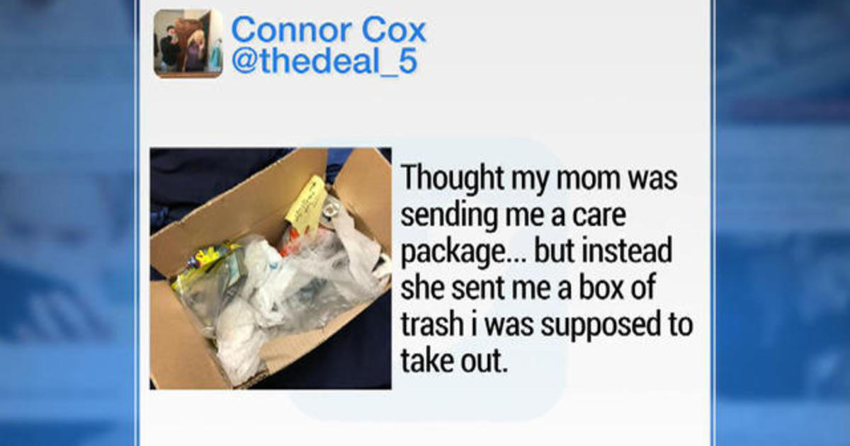 Mom mails college student son box of trash he forgot to take out