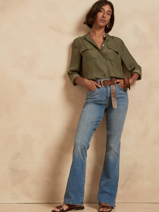 Banana Republic high-rise light wash bootcut jean 