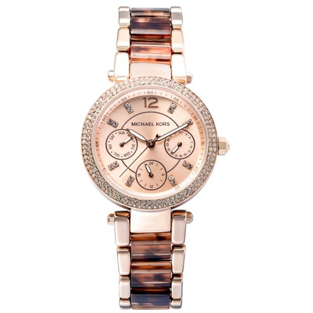Michael Kors Parker Chronograph rose gold stainless steel watch 