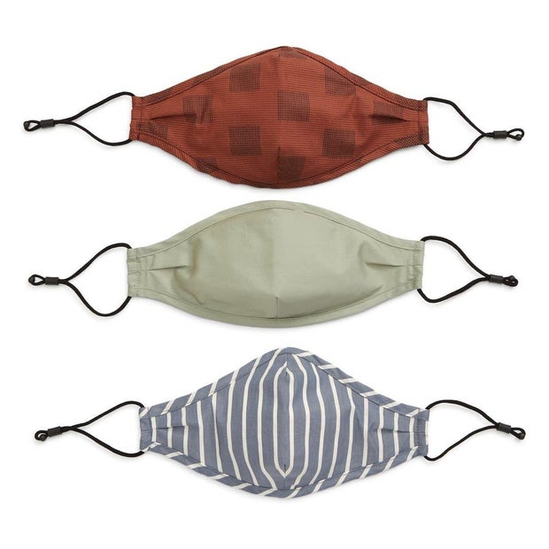 3-Pack Assorted Adjustable Adult Face Masks 