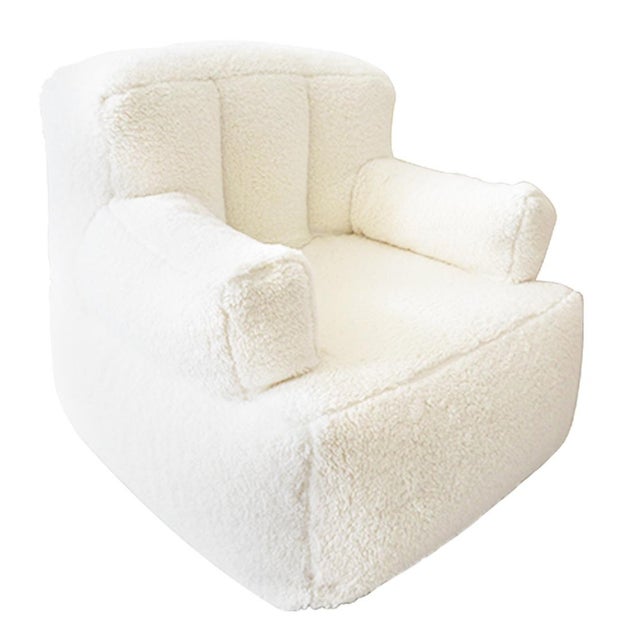 ACEssentials Sherpa Cozy White Large Bean Bag Lounger 