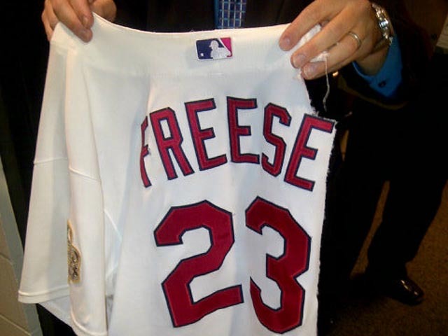 David Freese's shredded jersey going to 