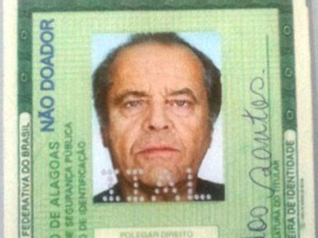 Report Brazilian Man Used Fake Id With Picture Of Jack Nicholson On It