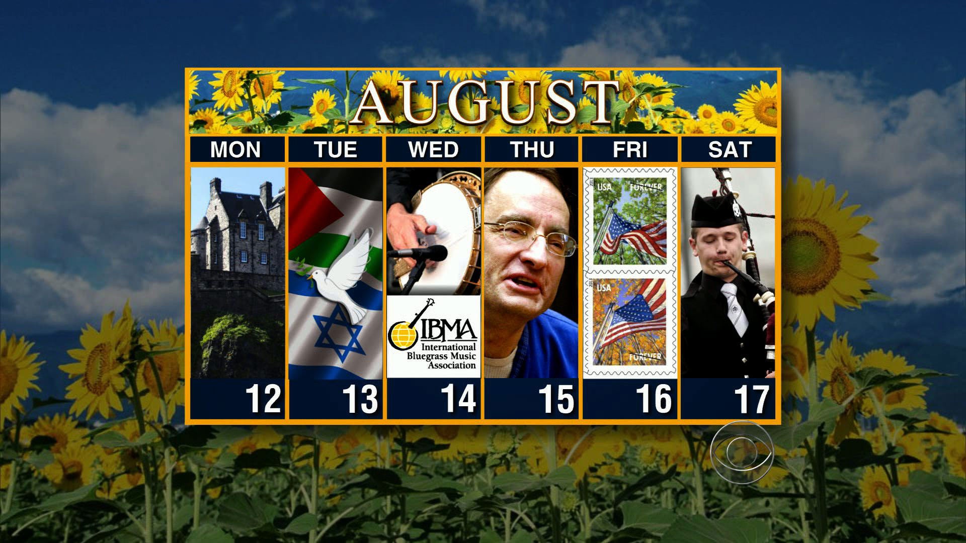 Calendar: Week of August 12 - CBS News