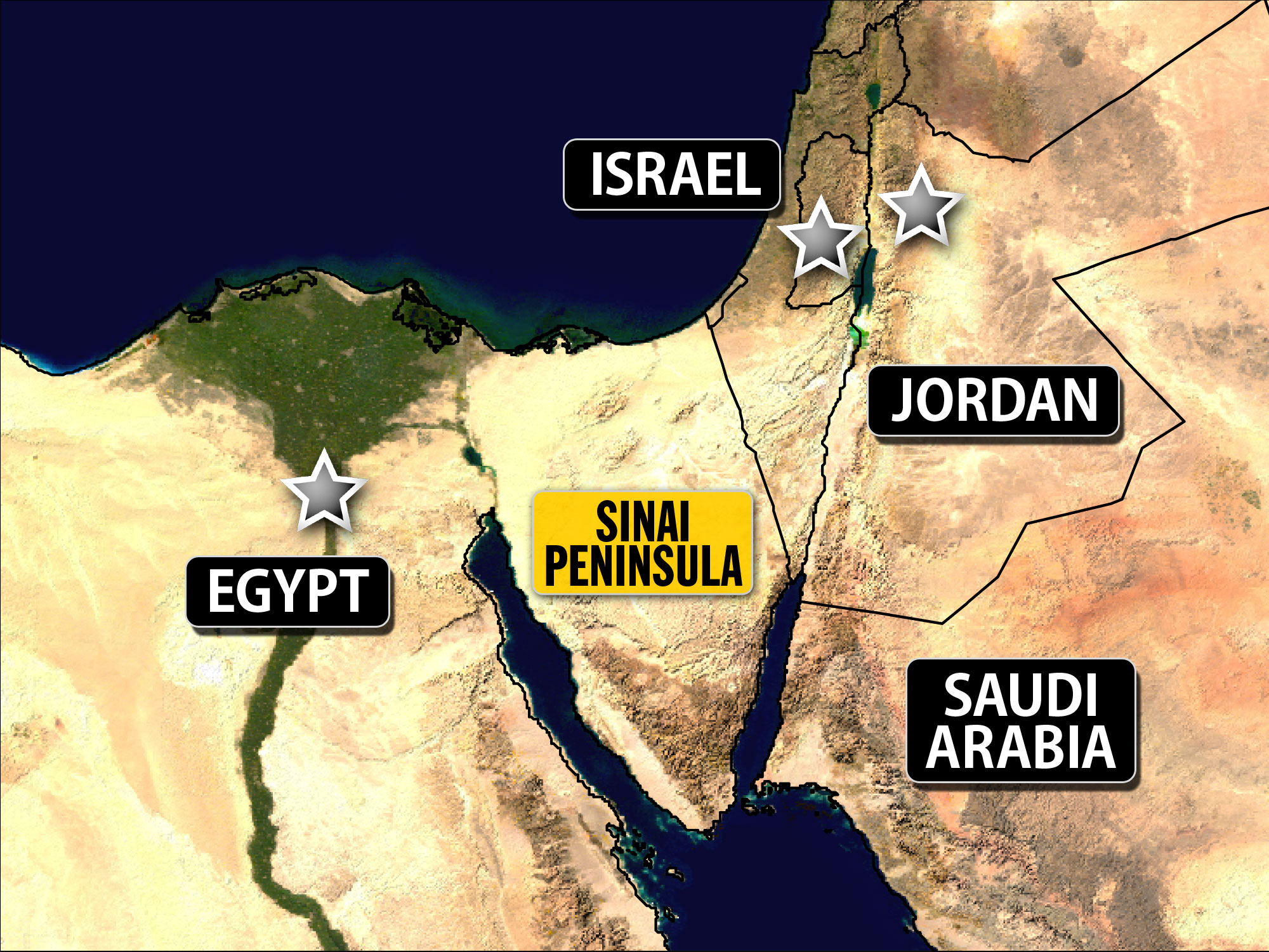 Egypt Gunmen Kill 2 Cops In Sinai Peninsula CBS News   Egypt Sinai Map 