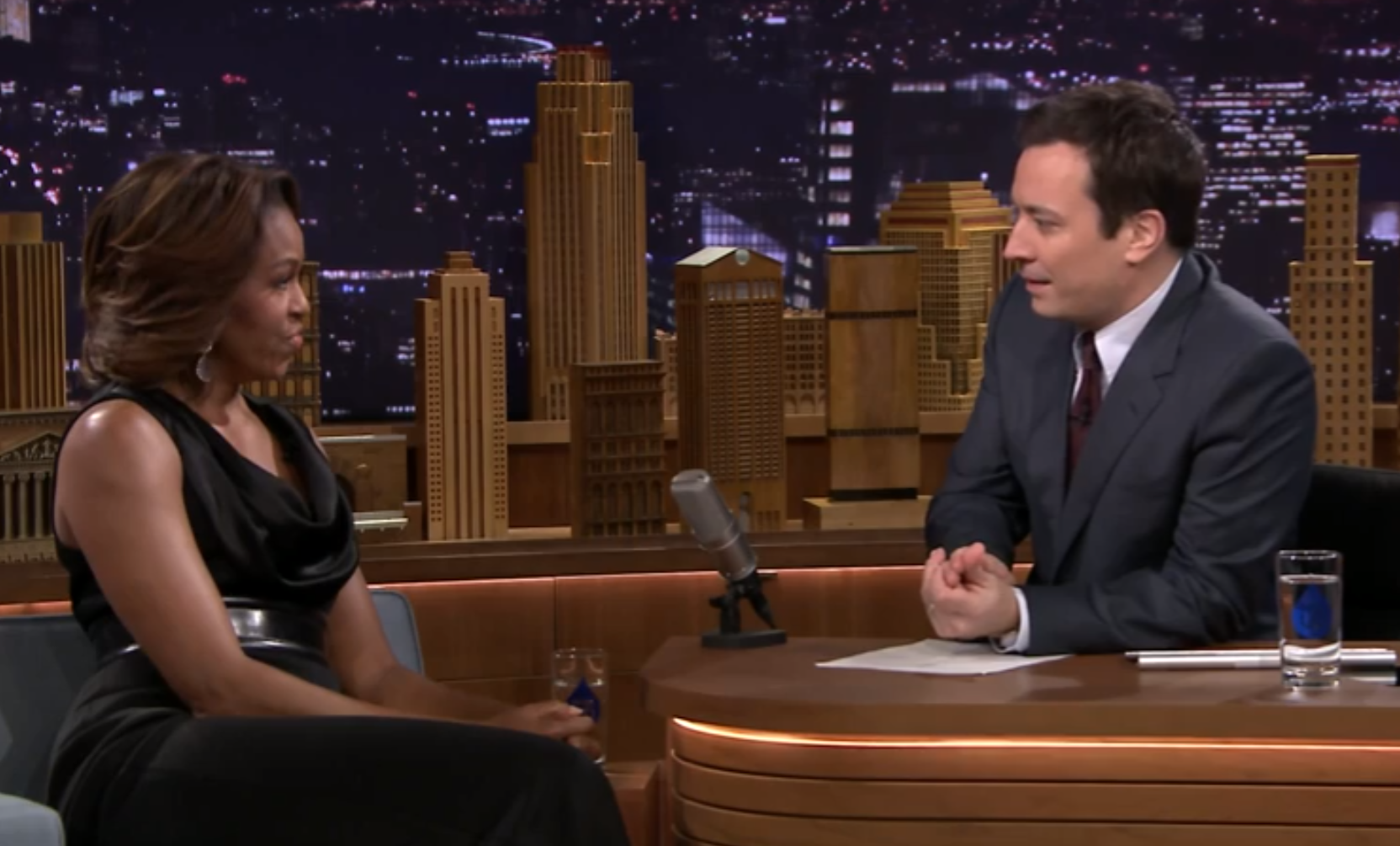 First lady Michelle Obama chats with Jimmy Fallon on "The ...