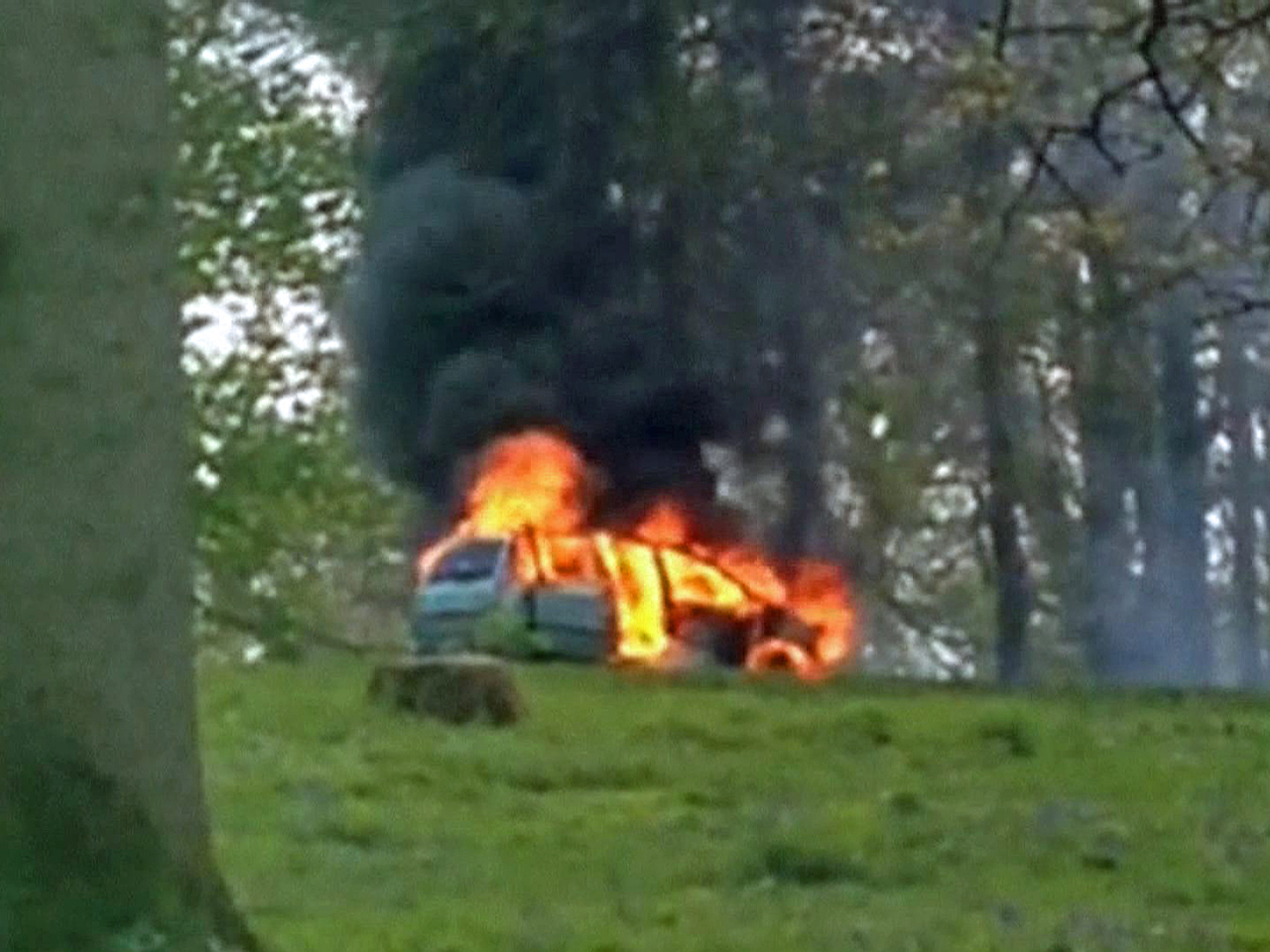 car on fire safari park