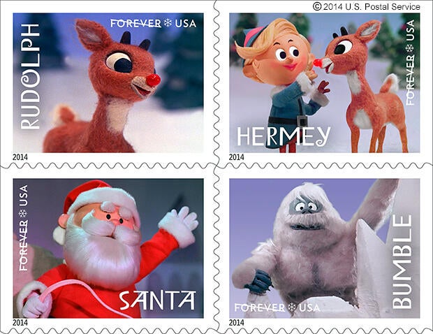 Four characters from the television special "Rudolph the Red-Nosed Reindeer" are being featured on U.S. Postal Service stamps for the 2014 holiday season.