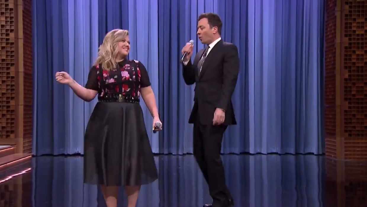 Watch Kelly Clarkson and Jimmy Fallon take on the history