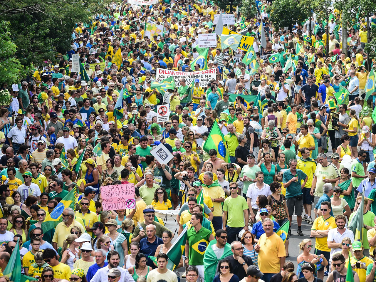 Porto Alegre Nearly A Million March To Oust Brazils President