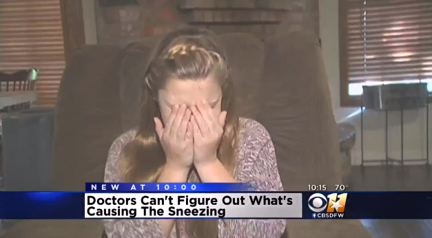 Texas Girl Katelyn Thornley Cant Stop Sneezing Cbs News 