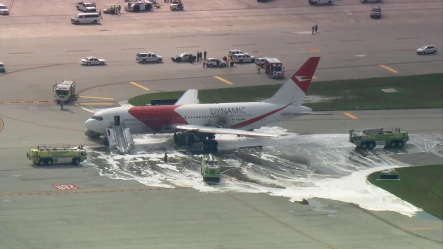 Plane Catches Fire On Runway Of Fort Lauderdale Airport - CBS News