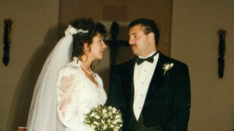 Julie and Art Gonzales on their wedding day