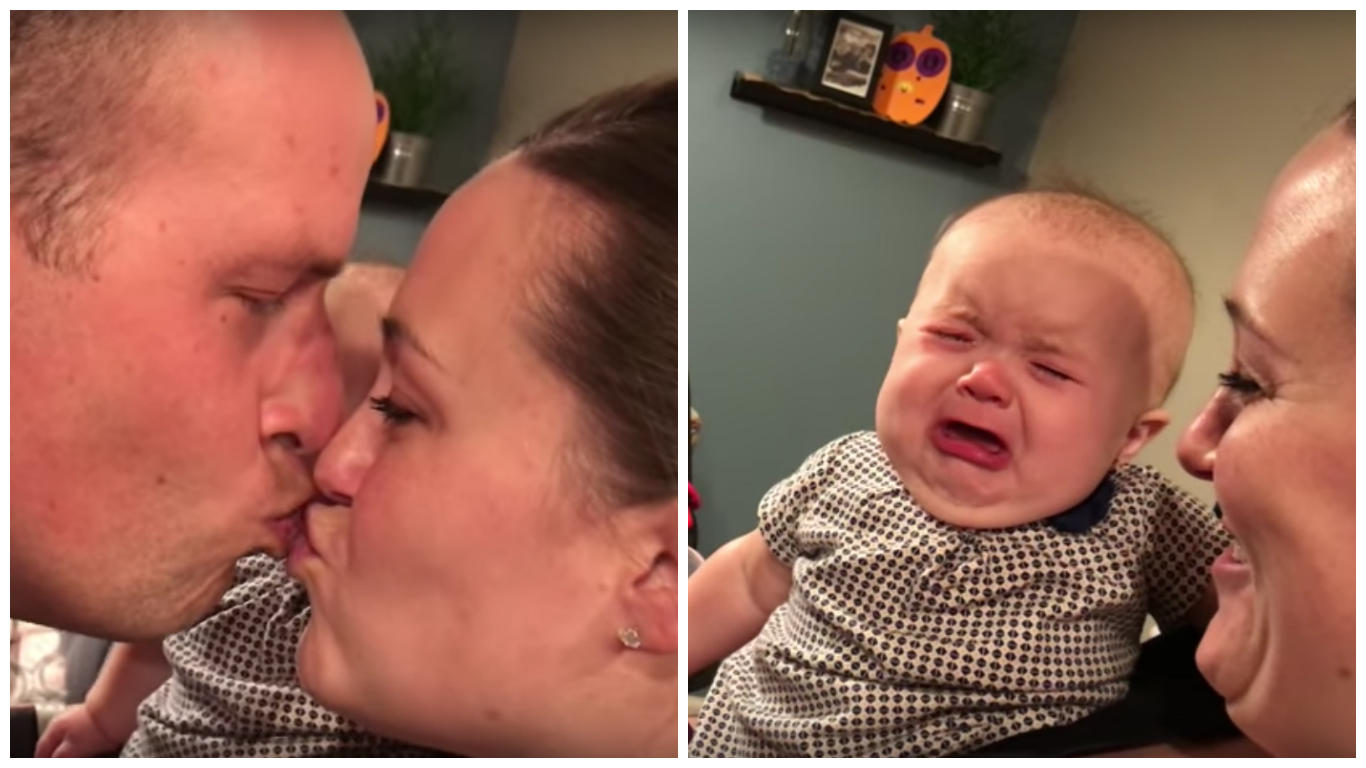 Viral video shows jealous baby start to cry whenever her ...
