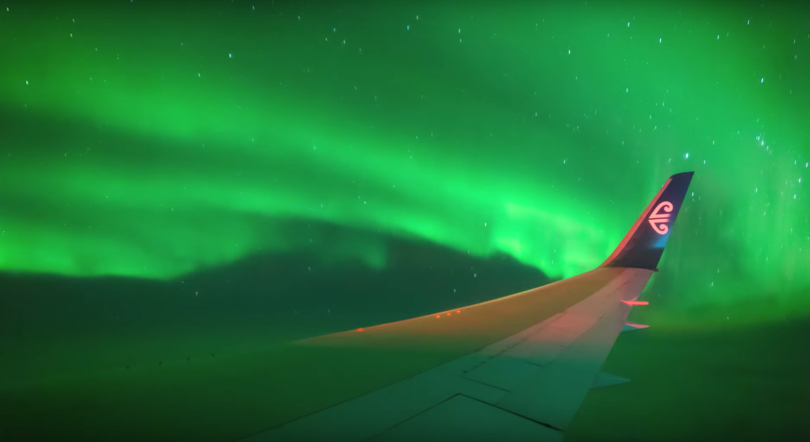 Flying through the aurora Airline carries passengers into Southern